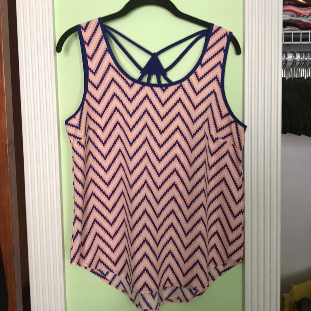 Orange and Blue Chevron Tank